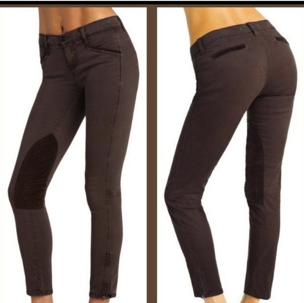 Ladies J Brand Burgundy Skinny Jean velvet accent Size 25